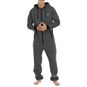 OEM Custom ricamo Logo in cotone con tasche laterali colletto di un pezzo con cerniera di peso massimo Raglan maniche tute da uomo - Product Image 6