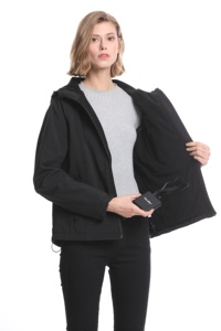 Veste chauffante Slim Fit bon marché pour <span class=keywords><strong>femme</strong></span>, conception élégante avec doublure <span class=keywords><strong>polaire</strong></span>, grande taille, avec capuche détachable, Pack de batteries - Product Image 5