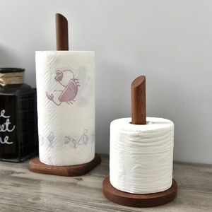 Solid Wood Standing <b>Paper</b> Towel Holder Modern Simple Design Desktop Tissue Roll Stand Multipurpose Home <b>Kitchen</b> Use - Product Image 3