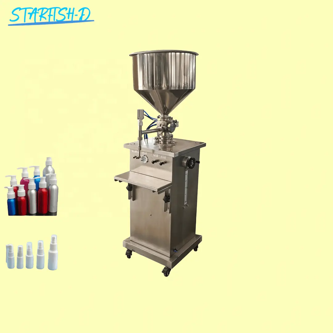 Máquina de llenado de crema de belleza Vertical neumática semiautomática para pequeñas empresas, máquina de llenado de Gel de pasta para el cuidado de la piel