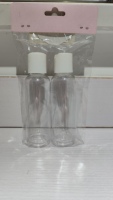 Flacons de parfum en plastique personnalisables de 100 ml, ensemble de voyage avec bouchon à vis, logo imprimé sur écran, options de combinaison gratuites pour usage cosmétique