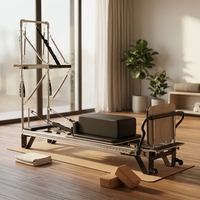 Torre de Pilates Reformer de Aluminio de Altura Media, Portátil y Ajustable, Equipo de Fitness Comercial y Doméstico para Entrenamiento en Estudio