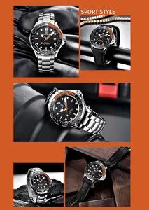 Montres mécaniques pour hommes PAGANI DESIGN 1667 <span class=keywords><strong>Commander</strong></span> <span class=keywords><strong>007</strong></span>, montres automatiques de luxe de marque haut de gamme 2026, montre de sport étanche 100 m, Relogio - Product Image 3