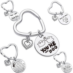 Llavero de Acero Inoxidable con Forma de Corazón y Redondo, 'You're My Boo', para Regalo del Día de San Valentín - Product Image 2