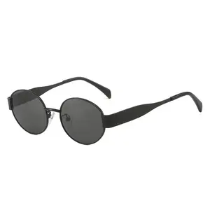 50211 Neuzugang klein rund Metall modisch einfach heißer Stil Damen Herren Sonnenbrillen Vintage-Sonnenbrille