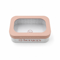 Boîte cadeau en papier rigide elliptique haut de gamme, personnalisée, imperméable, avec fenêtre en PVC et coins arrondis pour l'emballage des sushis