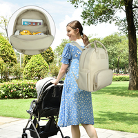 Sac à dos de luxe multifonctionnel pour maman, grande capacité, imperméable, en néoprène, avec fermeture éclair, portable et léger