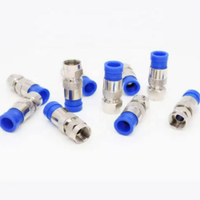 Conectores de Compresión Tipo F RG6, Adaptador de Cable Coaxial, Conectores de Compresión Tipo F para Televisión por Satélite y por Cable
