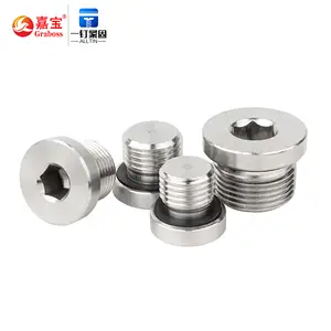 Wholesale 304 Stainless Steel Plug With ED Ring Hexagon Seal Plug M10-M30 DIN908 Oil Throat Plug Tube Blocked