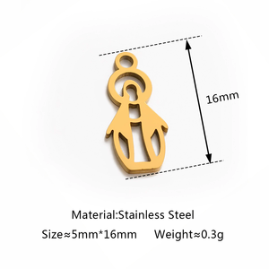 Breloque personnalisée Vierge Marie plaquée or, accessoires Ave Maria en acier inoxydable, pendentif religieux pour collier et <span class=keywords><strong>bracelet</strong></span> DIY - Product Image 4