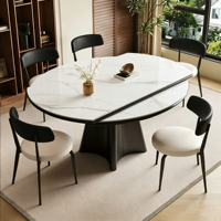 Table et chaises de salle à manger en métal de luxe léger, à double usage (carrée et ronde), pour salles à manger, hôtels, villas et appartements