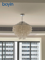 Lampe suspendue en coquillages naturels, design italien, couleur crème française, pour salon, salle à manger, chambre à coucher
