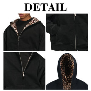 Veste courte à capuche en fourrure à double fermeture éclair pour homme KingSen de haute qualité, 100% coton peigné, sweat à capuche zippé pour l'hiver - Product Image 6