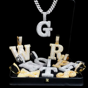 Factory Customized Gold Plated Moissanite Pendant Men Iced Jewelry VVS Moissanite Cuban <b>Chain</b> 3D Custom <b>Name</b> Classic Party - Product Image 4
