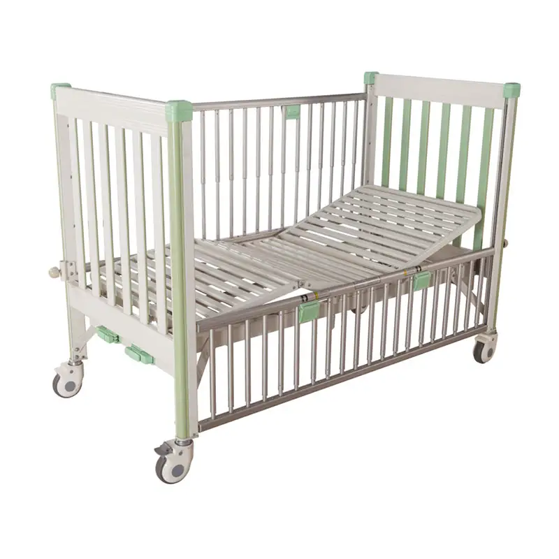 Hochey hôpital médical infantile bébé lit pédiatrique multifonction pliable confortable 2 manivelles médical enfants clinique lit