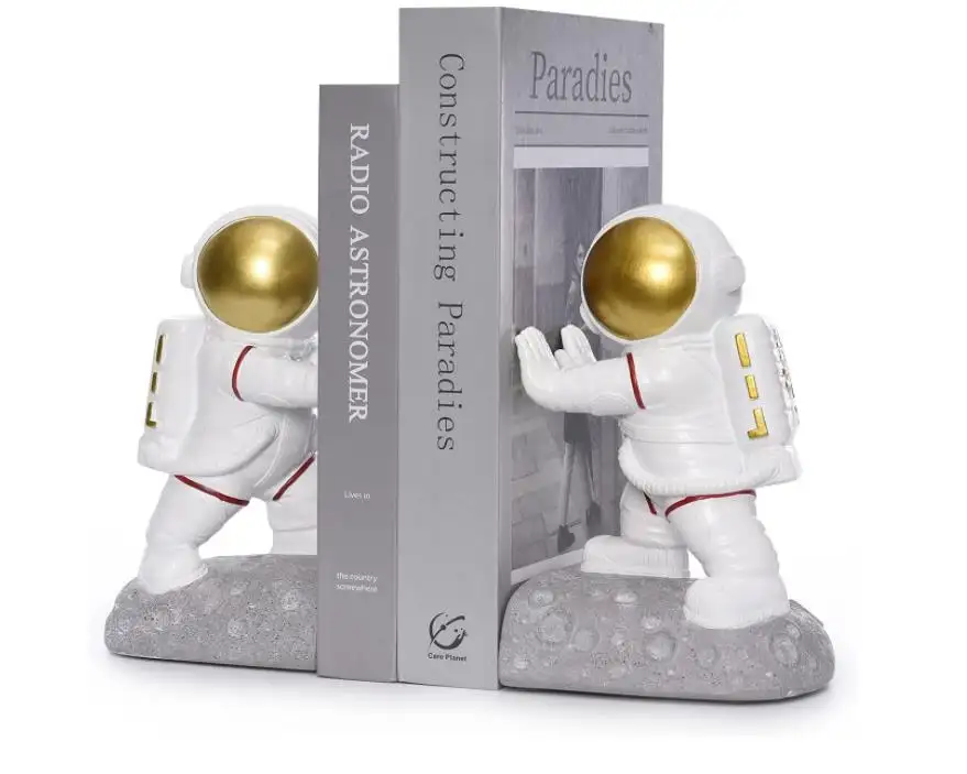 पुस्तक समाप्त होता है के लिए घर Decoratives, राल अंतरिक्ष यात्री Bookends अंतरिक्ष-थीम्ड कला Bookend पुस्तक बच्चों के लिए Stoppers
