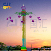 Manège d'attraction pour adultes, équipement de divertissement extérieur, balançoire de 42m, manège Flying Star, pour parcs d'attractions et fêtes foraines, à vendre