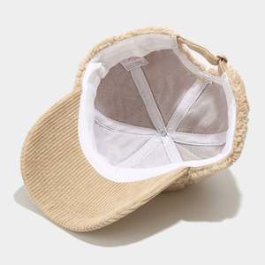 Autumn Winter New Fashion Solid-Color Plush 6-Panel Baseball <b>Caps</b> Warm Duck <b>Caps</b> Outdoor Casual Light Boards <b>Corduroy</b> Common - Product Image 2