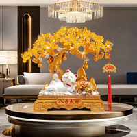 Adorno de Gato de la Suerte, Árbol de la Fortuna, Árbol del Dinero, Figura Artística de Resina Epoxi, Arte Popular, Decoración del Hogar, Decoración de Sala de Estar, Decoración de Vinoteca