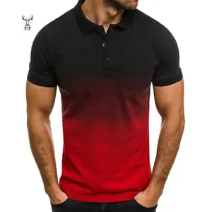 Low MOQ Customized New Design Logo Sublimation 102 Cotton Floral Knitted Mens Shirts Polo