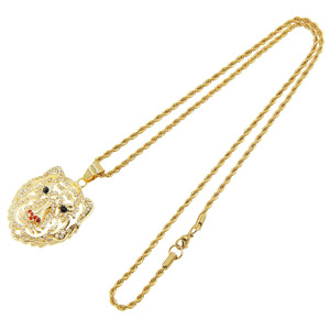 Collar con Colgante de Cabeza de León de Aleación Personalizado, Cadena de Acero Inoxidable Estilo Hiphop, Collar para Hombre, Joyería de Moda al por Mayor - Product Image 4