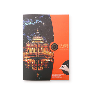 Architettura colorata pittura paesaggistica notturna carta Scratch Art intorno al mondo regalo creativo di compleanno - Product Image 6