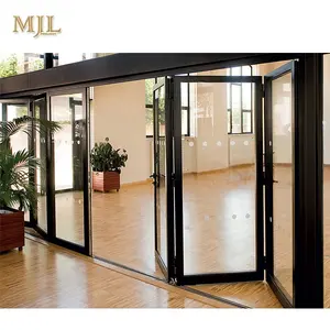 MJL 도매 방 알루미늄 비스무트 겹 실내 문 그네와 활주 접히는 문 디자인