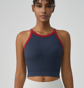 Chaleco sin mangas para gimnasio <span class=keywords><strong>de</strong></span> chica personalizado, sujetador superior <span class=keywords><strong>de</strong></span> Yoga para mujer, <span class=keywords><strong>camisa</strong></span> con relleno extraíble para deporte activo para mujer, traje <span class=keywords><strong>de</strong></span> entrenamiento <span class=keywords><strong>de</strong></span> talla grande OEM - Product Image 4