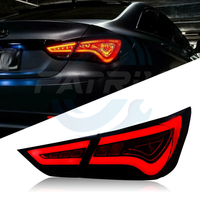 Feux arrière à LED Hyundai Sonata 2015, ensemble de feux de freinage et de position modifiés, avec feux jaunes, lentille rouge transparente