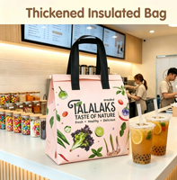Sac isotherme jetable non tissé avec feuille d'aluminium pour la livraison d'aliments, café, thé au lait, gâteaux et pizzas