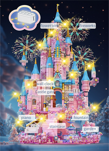 Princesse romantique château bloc de construction ensemble ABS plastique 3D Puzzle décoration jouets éducatifs pour enfants adultes modèle jouet cadeau - Product Image 2