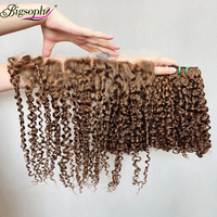 Extensions de cheveux de qualité supérieure, bouclées style Pixie, Super Double Drawn, en cheveux bruts, colorées # 4 Tissages de cheveux Pixie