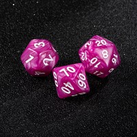 Lot de dés polyédriques en acrylique rose marbré D4 D6 D8 D10 D12 D20 D30 pour jeux de rôle D&D DND