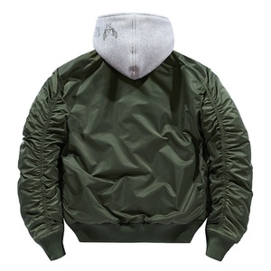 Custom Men's <b>Waterproof</b> Windbreaker <b>Jacket</b> Flight Crew <b>Jacket</b>, Thick <b>Warm</b> Bomber <b>Jacket</b> Men's Hoodie - Product Image 5