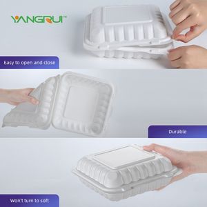 กล่องใส่อาหารพลาสติก YANGRUI 8x8 นิ้ว ใช้กับไมโครเวฟได้ ผลิตจากพลาสติก MFPP เหมาะสำหรับใส่อาหารกลับบ้าน ปิกนิก สลัด ทนทาน ใช้เตรียมอาหารกลางวัน - Product Image 6