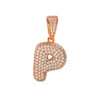 Pendentif Lettre P en Argent Sterling 925 Style Hip-Hop, Breloque Lettre Tendance