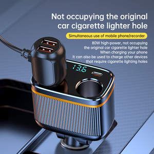 Divisor de Encendedor de Cigarrillos Universal para Automóvil con 2 USB C y 2 USB <span class=keywords><strong>A</strong></span>, Cargador Rápido, Monitor de Voltaje LED Digital para Autos, Camionetas y SUV - Product Image 5