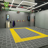 Tapis de sol emboîtables en PP coloré de 18 mm pour lavage de voitures, grille de drainage 400x400 mm pour atelier de detailing