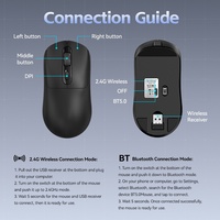 Souris sans fil T-WOLF Thunder Wolf X8 double mode, 4 boutons, design ergonomique, base antidérapante pour le commerce électronique et le bureau