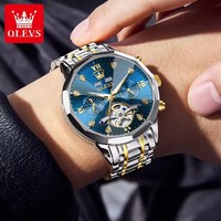 Neue OLEVS 6621 Herren Automatik Sport Chronograph Uhr Wasserdichte Business Fashion Armbanduhr mit Edelstahl band Relogio
