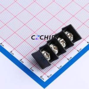 MX25C-7.62-04P-BK01-Cu-S-A Barrier Terminal Block Through hole,P=7.62mm Connector Two Sides 7.62mm 1x4P Straight Pin - Product Image 1
