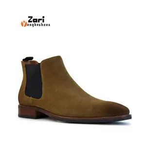 Zari New Style Scarpe Da Uomo Slip On Chelsea Stiefel Herren Wildleder Lederstiefel (alt)