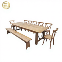 Ensemble de table et de chaises de salle à manger commerciales en bois, résistant aux taches et facile d'entretien, pour les repas décontractés, les restaurants et les cafétérias