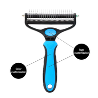 Brosse démêlante et anti-chute 2-en-1 professionnelle pour animaux de compagnie (chats et chiens) – Nouveau design, marque privée