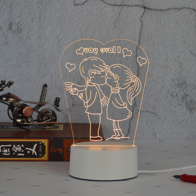 Plastic Base 3D Led Sensor Night Light Creative Children's Lamp Led Lamp for Home