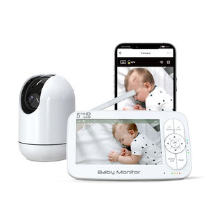 Écran LCD 5,0 pouces 1080P, téléphone pour bébé, audio bidirectionnel sans fil, berceuse, caméra WiFi, moniteur vidéo pour bébé avec application Tuya, caméra pour bébé - Product Image 3