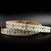 24V SMD2835 lampu Strip LED fleksibel, lampu LED 240 baris ganda/m 15mm IP20 latar belakang dapat diredupkan dekorasi dinding & langit-langit