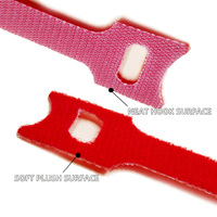 Attaches Velcro double face de haute qualité, colorées, en nylon, réglables, à crochets et boucles, pour câbles