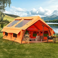 Tente pneumatique portable 12.0, quatre saisons, double couche, PVC et coton, avec deux chambres pour le camping en famille