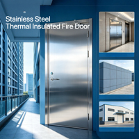Porte coupe-feu en acier inoxydable isolée thermiquement, résistante au fumée, porte de sortie d'urgence, taille personnalisée, livraison directe d'usine
